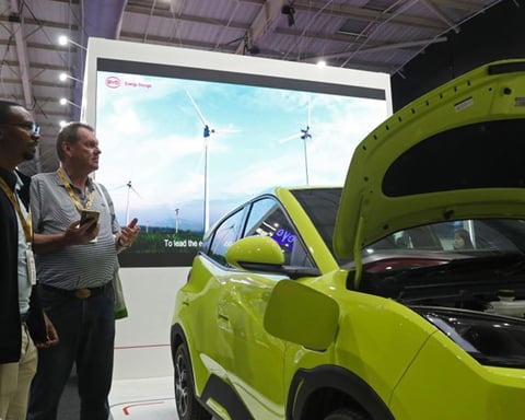 Chinese electric vehicles on an assembly line. EY-Parthenon estimates $23.6 trillion to reduce US-Europe dependence on Chinese supply chains.