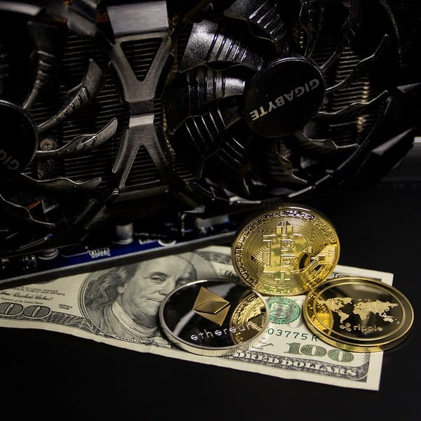 Bitcoin and cryptocurrency trading representing Coinbase's Q2 2026 net loss of 359 million dollars despite record market share
