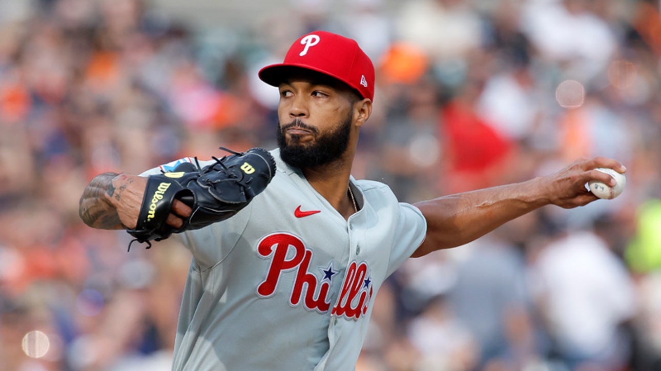 Cristopher Sanchez pitching for Philadelphia Phillies at 2026 MLB All-Star Game