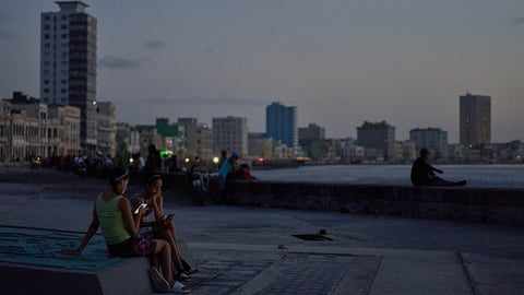 Dark streets in Havana during Cuba's third nationwide power blackout in two weeks