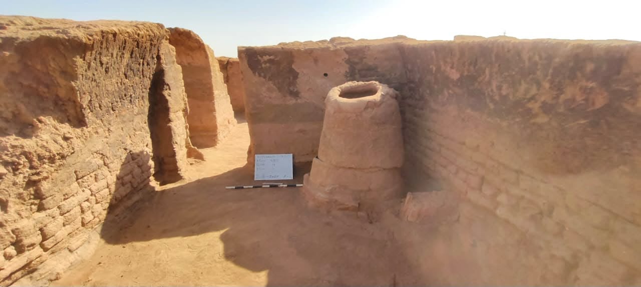 Mudbrick residential structures excavated at the Ain el-Sabil Byzantine city site in Egypt's Dakhla Oasis