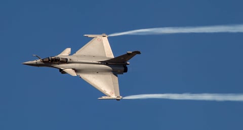 A Dassault Rafale multirole fighter jet the type France uses as the delivery vehicle for its nuclear deterrence, which Germany will now join in exercises for the first time
