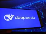 DeepSeek artificial intelligence platform logo displayed on a smartphone in China