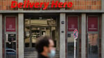 Delivery Hero headquarters in Berlin as the company formally backs Uber's 13 billion euro takeover bid