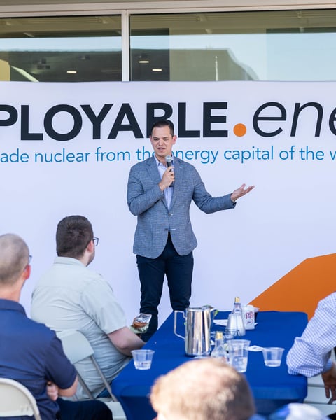 Bobby Gallagher, Co-Founder and CEO of Deployable Energy, at Idaho National Laboratory where the Unity microreactor achieved criticality