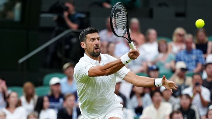 Novak Djokovic defeats Stefanos Tsitsipas 6-3 6-4 6-2 in the Wimbledon 2026 second round on Centre Court