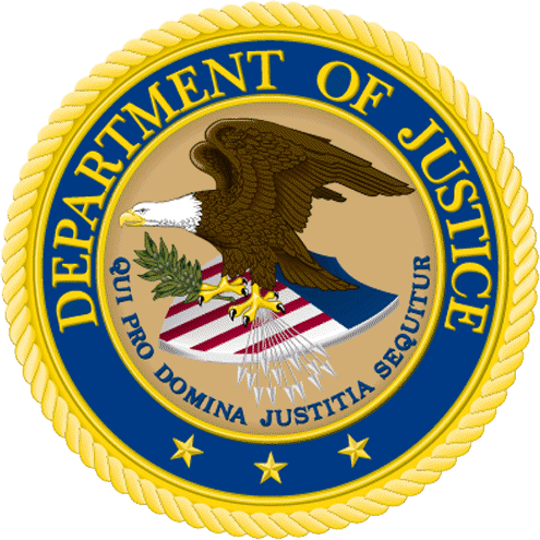 Official seal of the United States Department of Justice, which led the egg price-fixing settlement