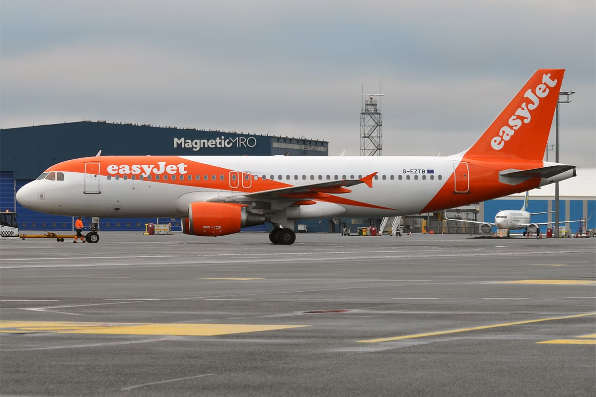 An easyJet Airbus A320, part of the fleet Castlelake would take private in its roughly $7.3 billion takeover