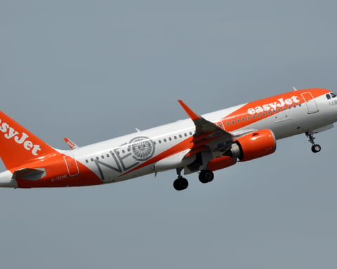 An easyJet Airbus A320neo, whose board agreed to recommend Castlelake's takeover bid