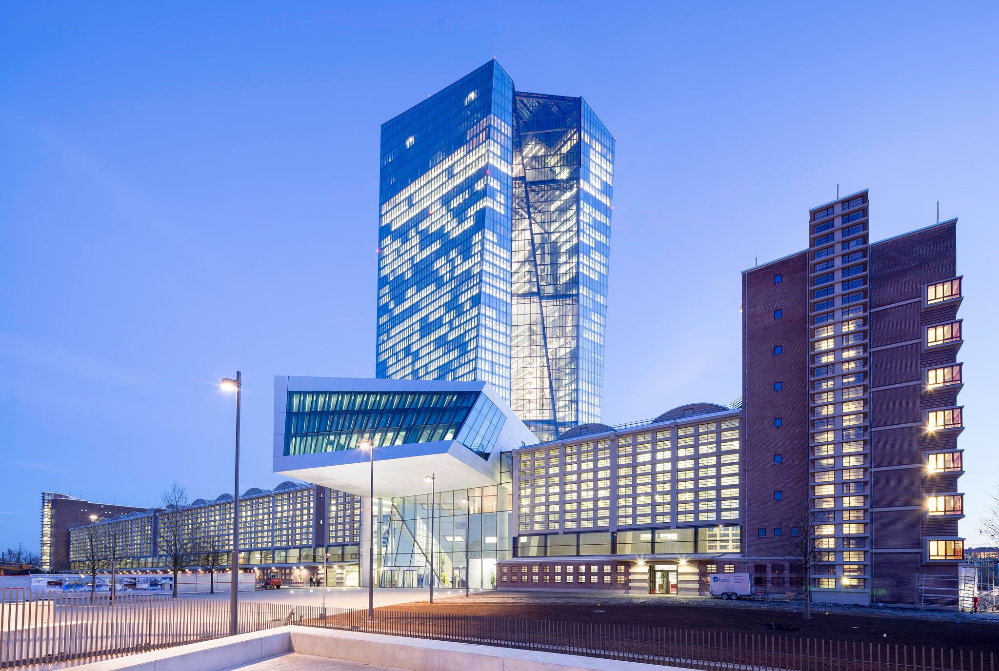 Exterior view of the European Central Bank premises in Frankfurt am Main