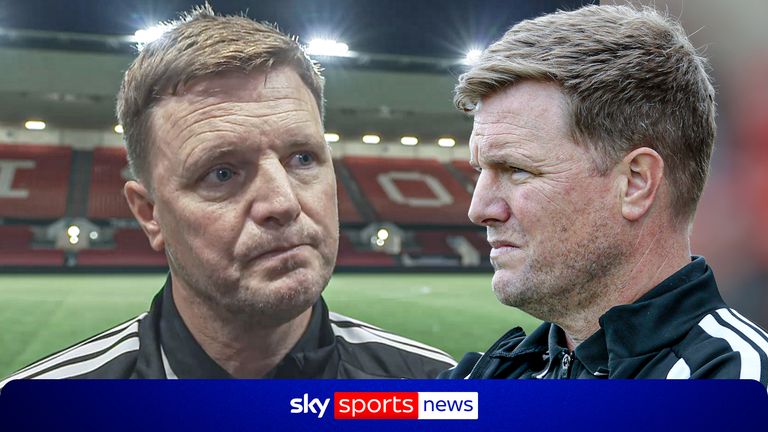 Eddie Howe on the touchline during his final season as Newcastle United manager