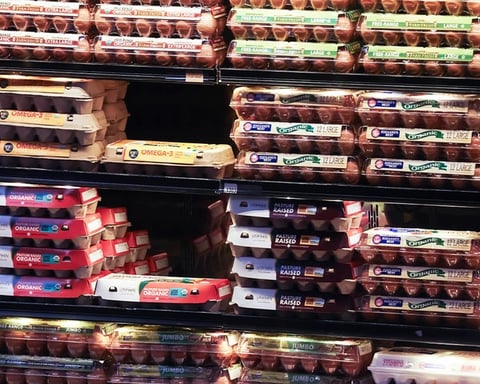 Eggs displayed for sale at a grocery store in New York amid DOJ settlement with Cal-Maine and egg producers over price fixing