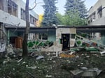 Damaged kindergarten building in Elektrostal Moscow Region following Ukrainian drone attack July 18 2026