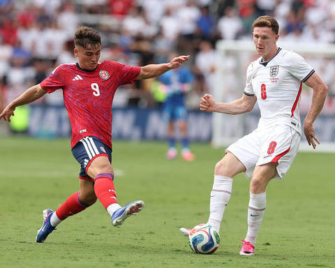 Elliot Anderson in action before his record £116m move to Manchester City from Nottingham Forest