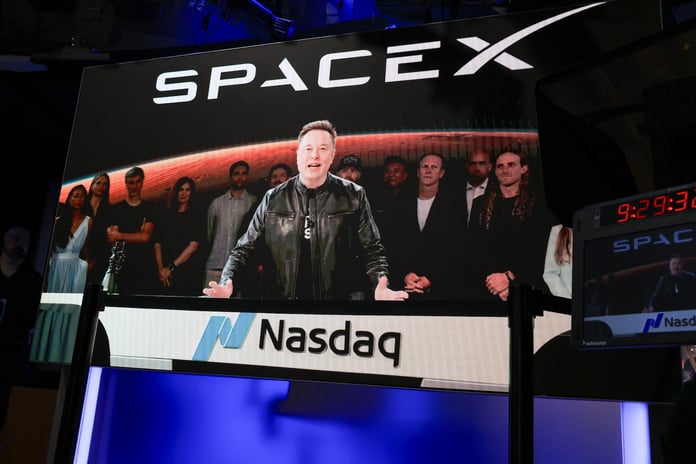 Elon Musk at SpaceX IPO event, now facing Wisconsin Elections Commission bribery referral over $1M voter lottery