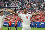 Jude Bellingham celebrates as England beat Norway World Cup 2026 quarterfinal Miami