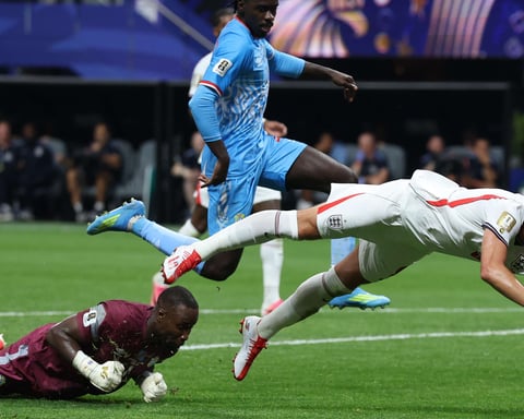 England players in action against DR Congo during the FIFA World Cup 2026 round of 32 match in Atlanta