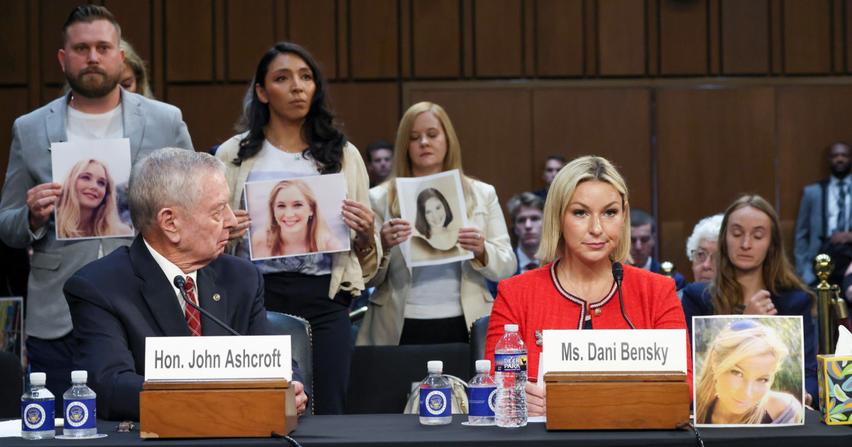 Epstein survivors gathered outside the Senate Judiciary Committee hearing room during Todd Blanche confirmation hearings July 2026