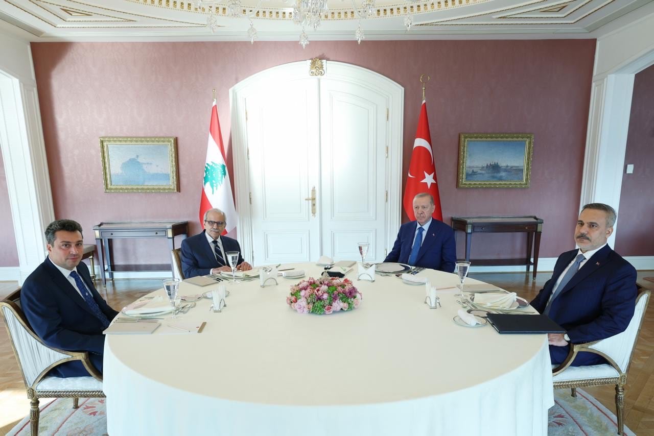 Turkish President Recep Tayyip Erdogan meets Lebanese Prime Minister Nawaf Salam in Istanbul on July 10 2026 for diplomatic talks on Lebanon's future