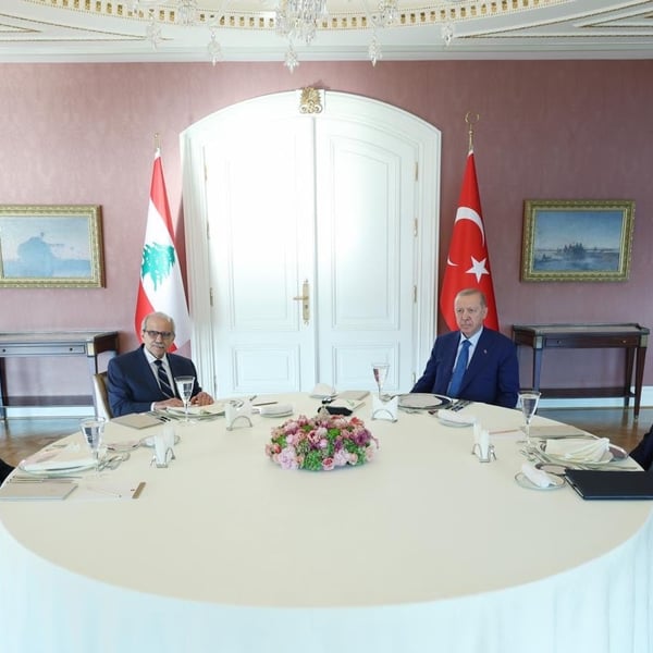 Turkish President Recep Tayyip Erdogan meets Lebanese Prime Minister Nawaf Salam in Istanbul on July 10 2026 for diplomatic talks on Lebanon's future