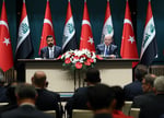 Turkish President Erdogan at joint press conference with Iraqi Prime Minister Ali al-Zaidi in Ankara
