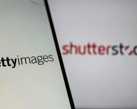 Getty Images and Shutterstock logos as merger collapses after UK CMA divestiture demand