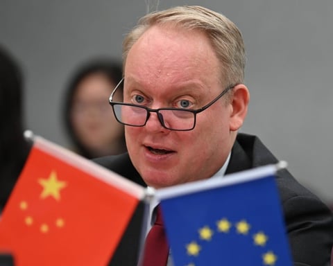 EU Chamber president Jens Eskelund presents European firms China dependency data at Kiel Institute Berlin conference 2026