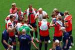 Players during a mandatory hydration break at the FIFA World Cup 2026, the first major tournament to enforce the new cooling break rules
