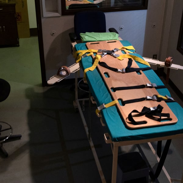 lethal injection chamber at a US state prison