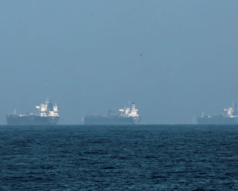 Oil tankers near Fujairah coast in the Strait of Hormuz, March 2026