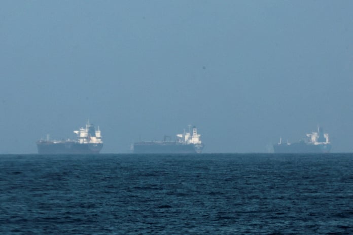 Oil tankers near Fujairah coast in the Strait of Hormuz, March 2026