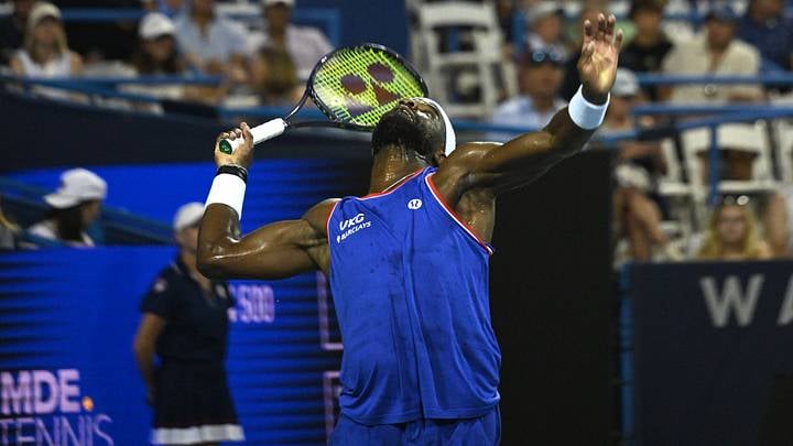 Frances Tiafoe in action at the 2026 Mubadala Citi DC Open
