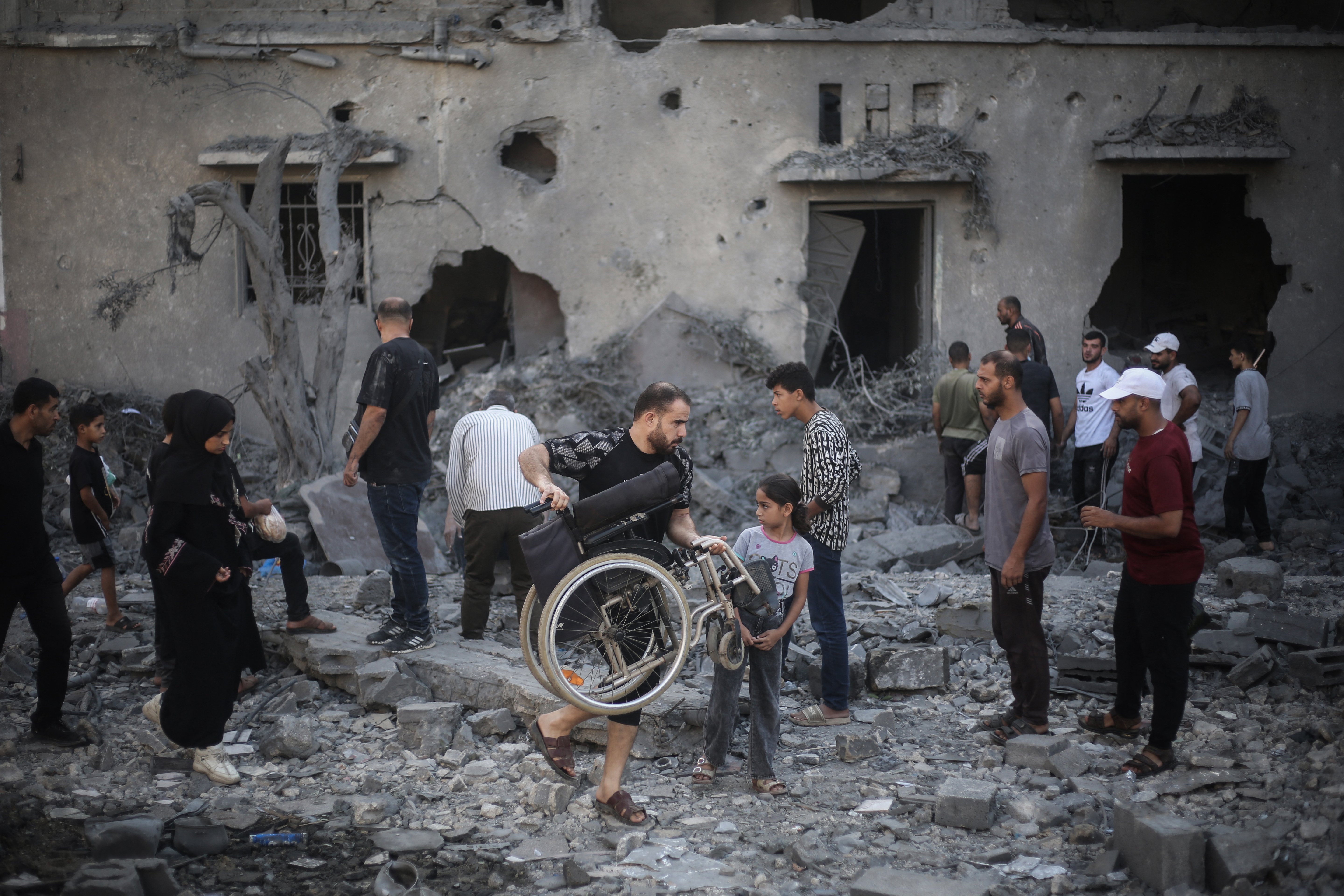 Damaged buildings in Deir el-Balah central Gaza after Israeli airstrikes killing Palestinians July 2026