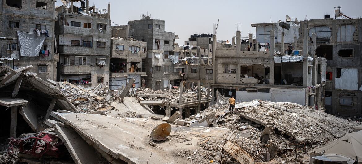 Gaza destruction after sustained Israeli military operations, documented by WFP in June 2026