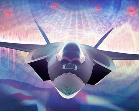 A concept visualization of the GCAP sixth-generation fighter aircraft developed by Edgewing — the joint venture of BAE Systems, Leonardo and Japan Aircraft Industrial Enhancement Co.
