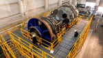 GE Vernova HA gas turbine at Houston service center, the type being used in Joulent's Project Kilby for Microsoft AI data centers