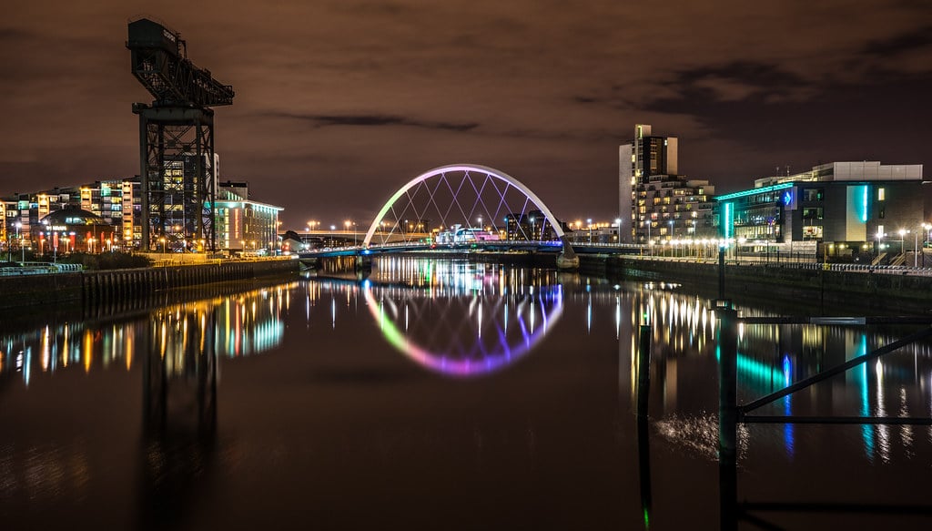 Clyde Arch bridge over the River Clyde in Glasgow, Scotland