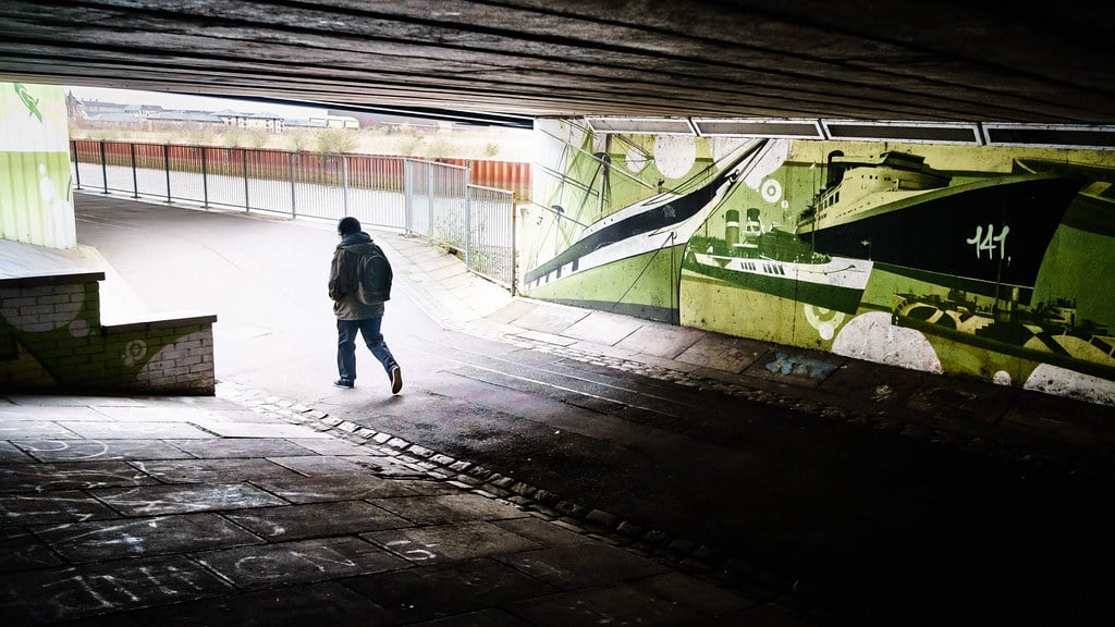 Urban street scene in Glasgow, Scotland