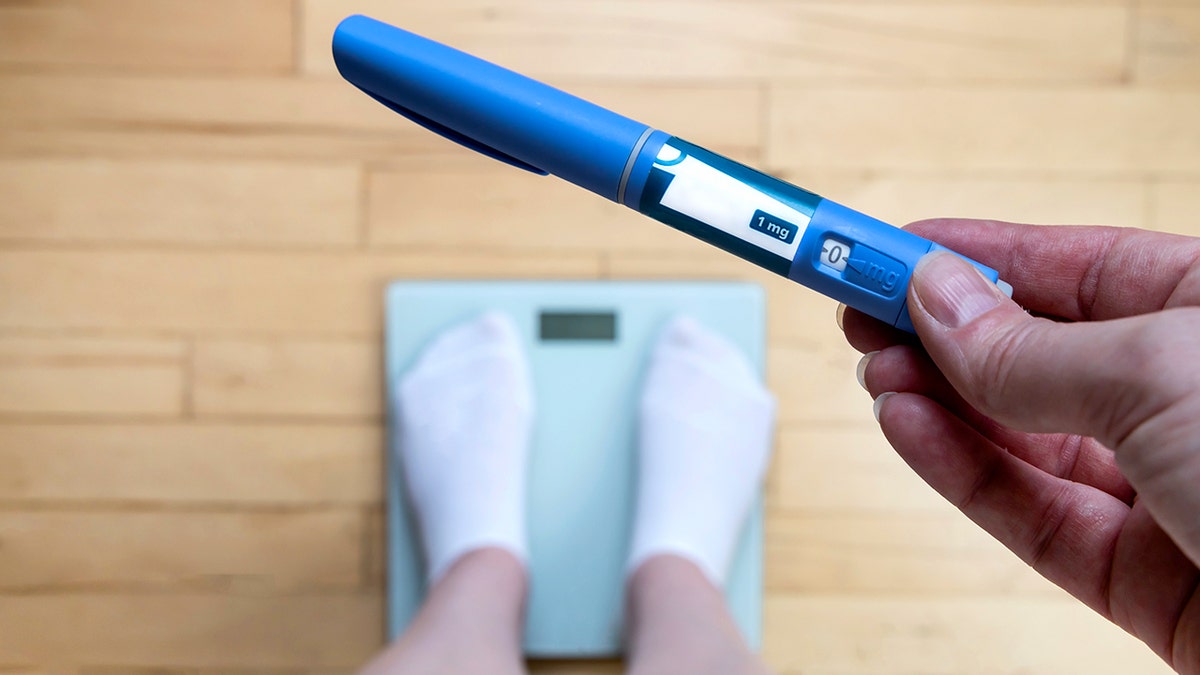 GLP-1 class injectable weight-loss drug syringe and vial
