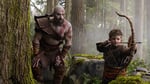 Ryan Hurst as Kratos and Callum Vinson as Atreus on the set of Amazon Prime Video God of War