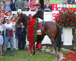 Golden Tempo in the winners circle after winning the 152nd Kentucky Derby on May 2, 2026 at Churchill Downs