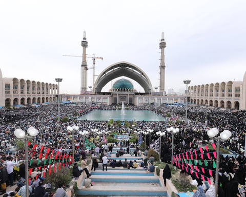 The Grand Mosalla prayer complex in Tehran where Ali Khamenei is to lie in state