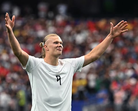 Erling Haaland celebrates his 86th-minute winning goal for Norway against Ivory Coast at the 2026 FIFA World Cup
