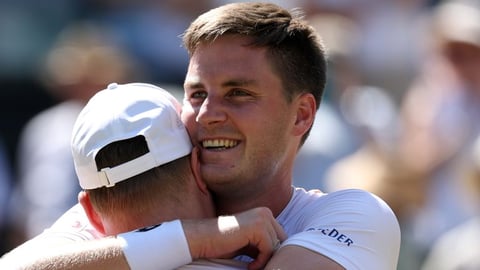 Harri Heliovaara and Henry Patten celebrate winning the Wimbledon 2026 men's doubles title