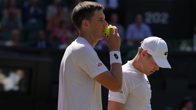 Harri Heliovaara and Henry Patten in action during the Wimbledon 2026 men's doubles final against Arevalo and Pavic