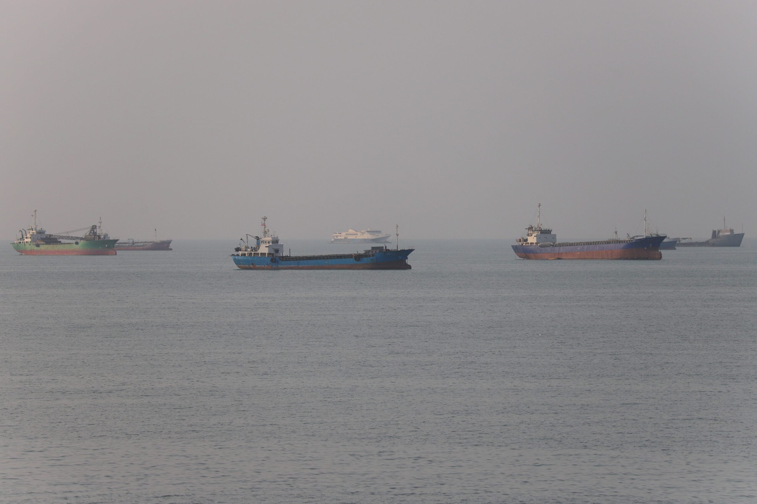 Commercial vessels in the Strait of Hormuz near Bandar Abbas Iran June 21 2026
