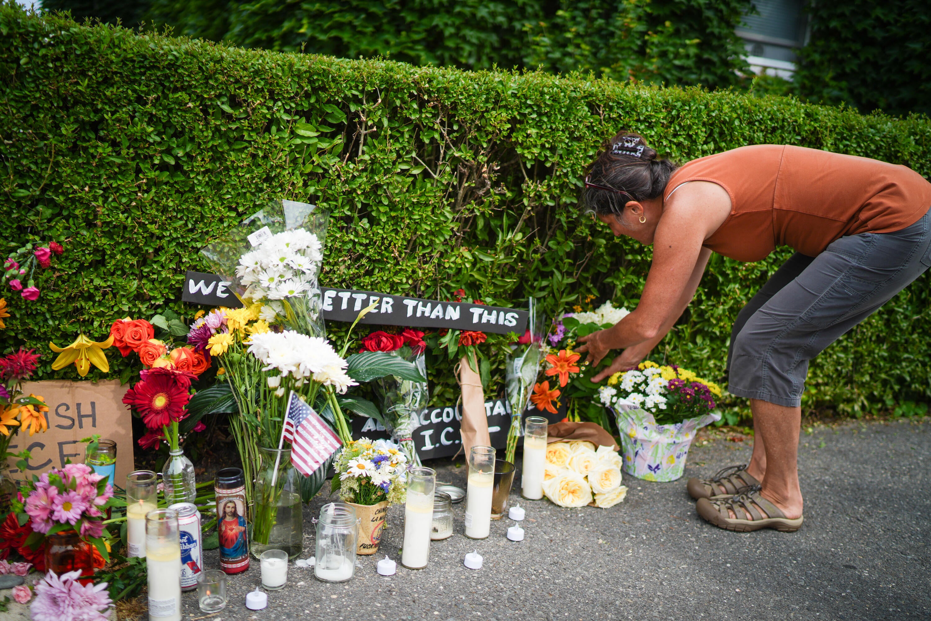 A memorial gathering for Johan Duran Guerrero in Biddeford Maine after ICE agents shot and killed him during a vehicle stop