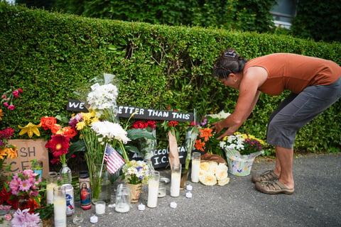 A memorial gathering for Johan Duran Guerrero in Biddeford Maine after ICE agents shot and killed him during a vehicle stop