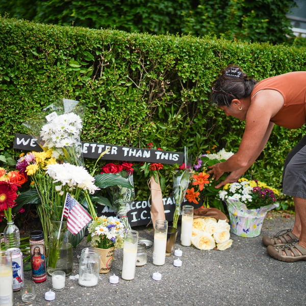 A memorial gathering for Johan Duran Guerrero in Biddeford Maine after ICE agents shot and killed him during a vehicle stop