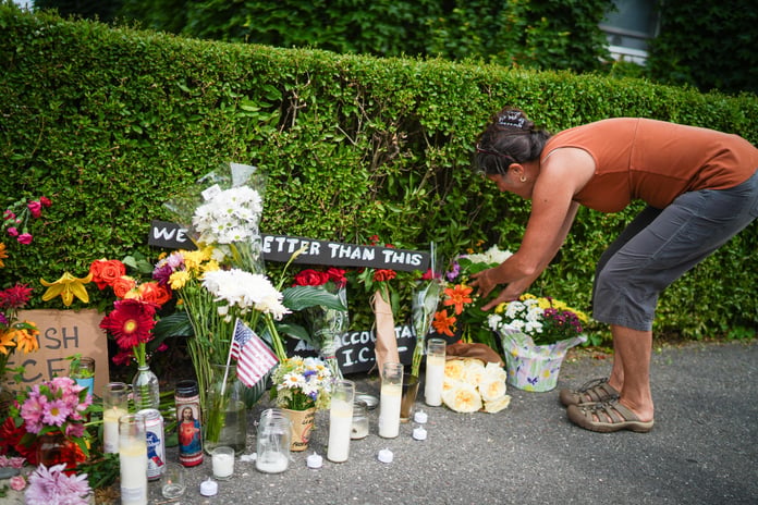 A memorial gathering for Johan Duran Guerrero in Biddeford Maine after ICE agents shot and killed him during a vehicle stop